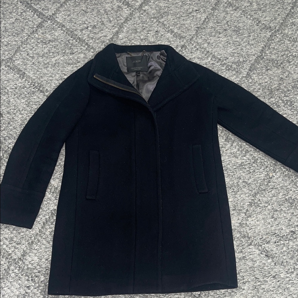 J. Crew Black Stadium Cloth Coat